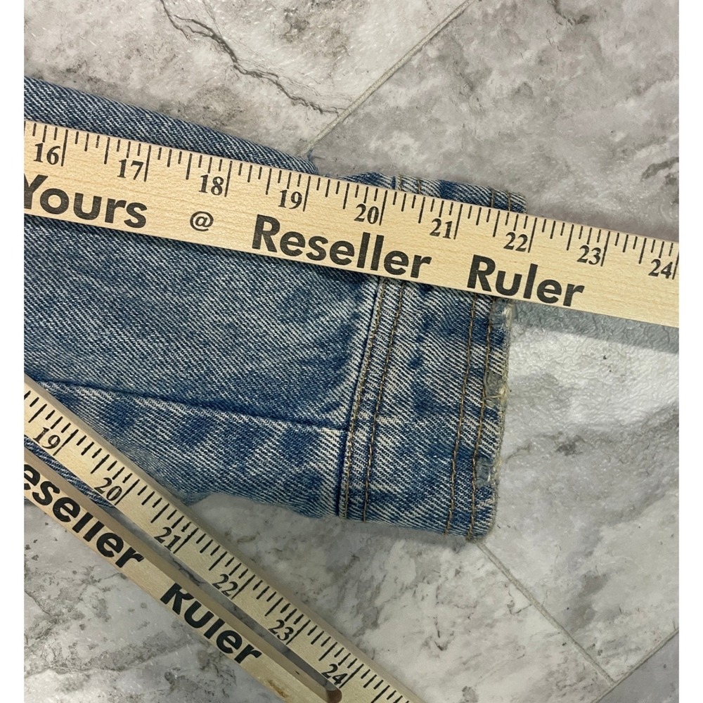 Custom Hand Painted Denim Jacket Women's Small Distressed Blue Wearable Art - Picture 12 of 16